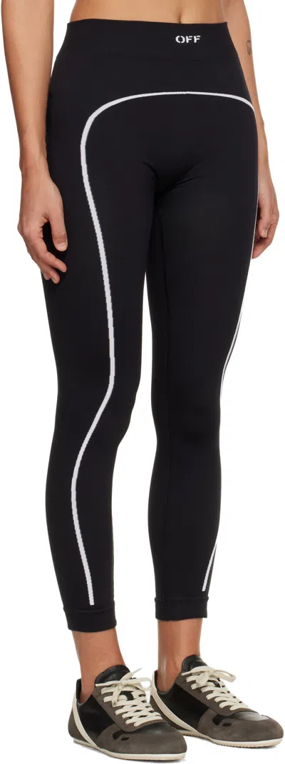 Off-white Black Off Stamp Seamless Leggings In Black