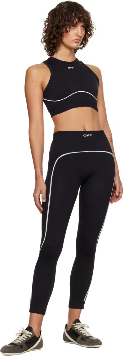 Off-white Black Off Stamp Seamless Leggings In Black