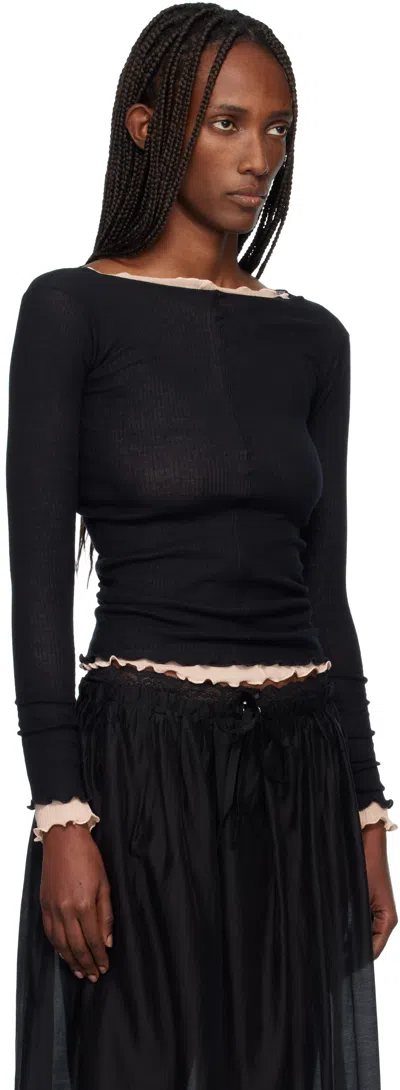 Baserange Black Pama Long Sleeve Tee In Black