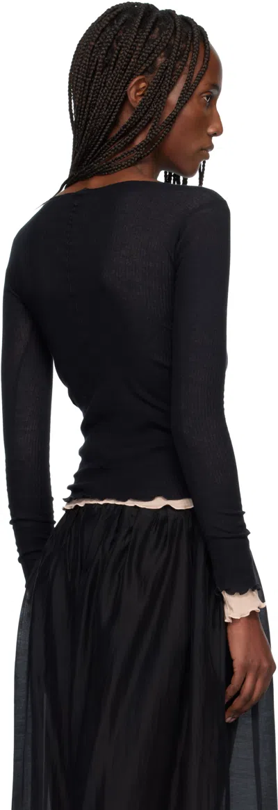 Baserange Black Pama Long Sleeve Tee In Black