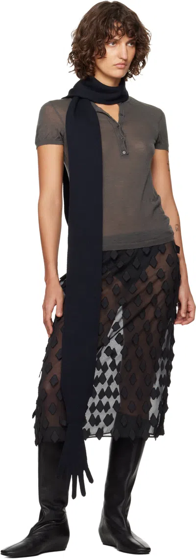 Paloma Wool Gray Flauta Scarf In Black