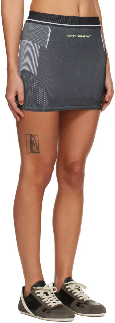 Off-white Gray Race Logo Arrow Seamless Sport Skirt In Gray