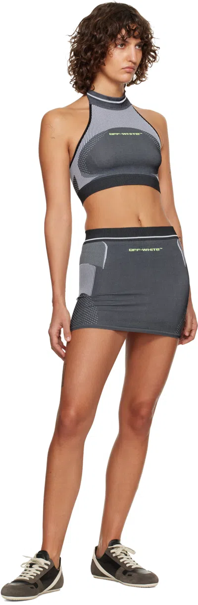 Off-white Gray Race Logo Arrow Seamless Sport Skirt In Gray