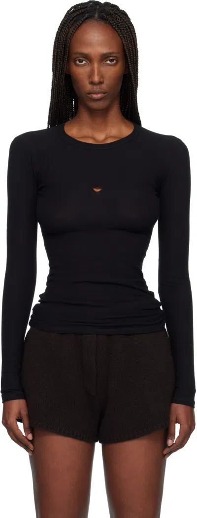 Baserange Black Heart Long Sleeve Tee In Animal Print