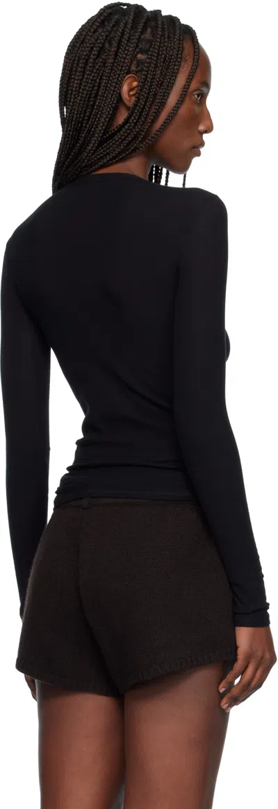 Baserange Black Heart Long Sleeve Tee In Animal Print