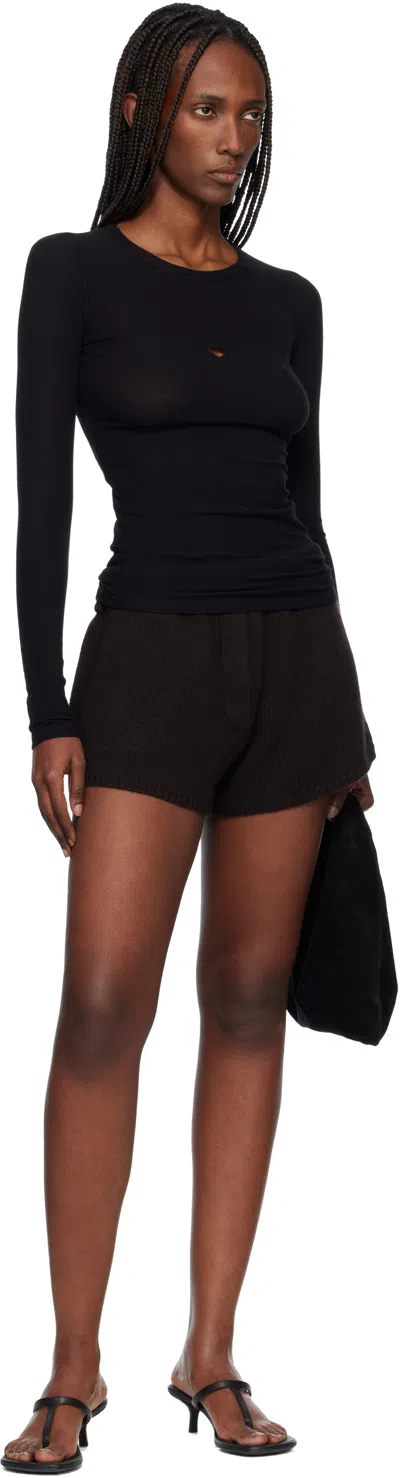 Baserange Black Heart Long Sleeve Tee In Animal Print