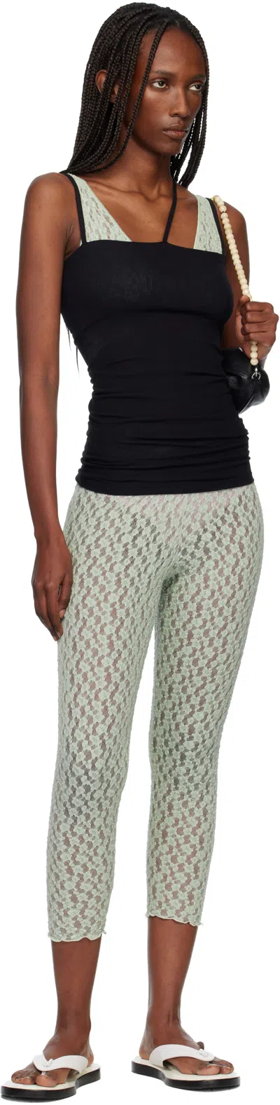 Baserange Black Nida Tank Camisole In Animal Print