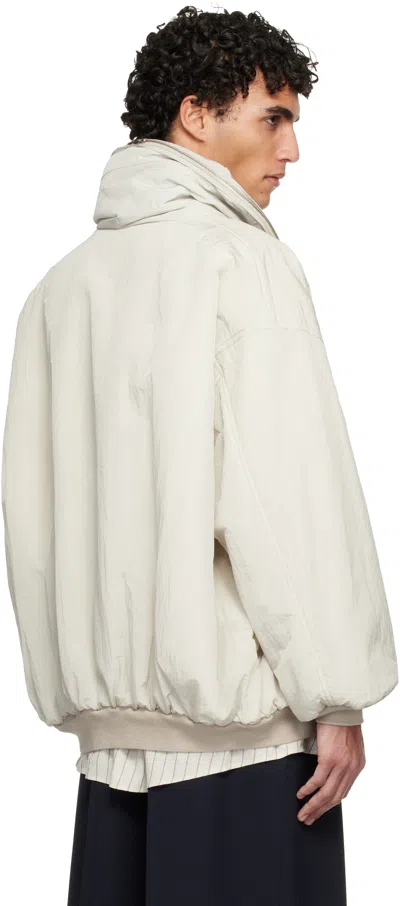 Hed Mayner Off-white Crinkled Bomber Jacket In Multi