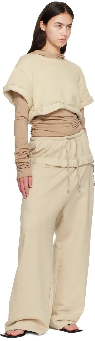 We11 Done Beige Layered Roll-up Hoodie In Multi