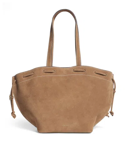 Claudie Pierlot Womens Sand Logo-embossed Suede Tote Bag In Brown