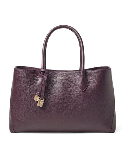 Aspinal Of London Leather London Tote Bag In Purple