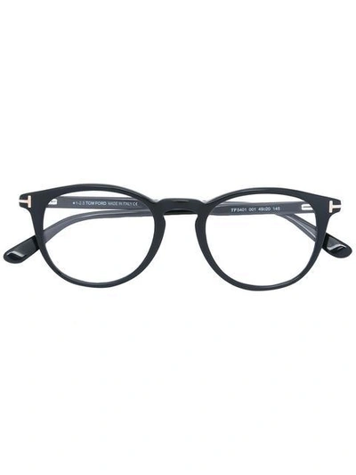 Shop Tom Ford Round Optical Glasses In Black