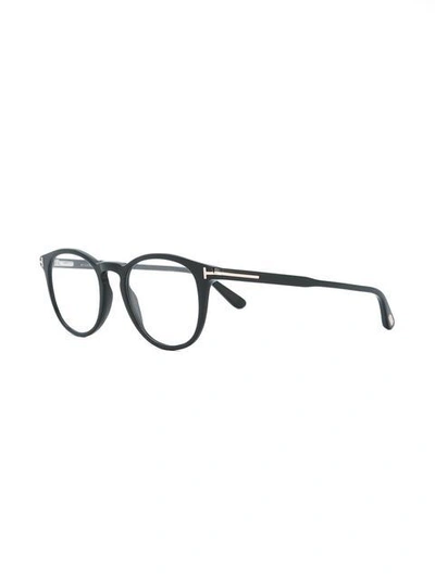 Shop Tom Ford Round Optical Glasses In Black