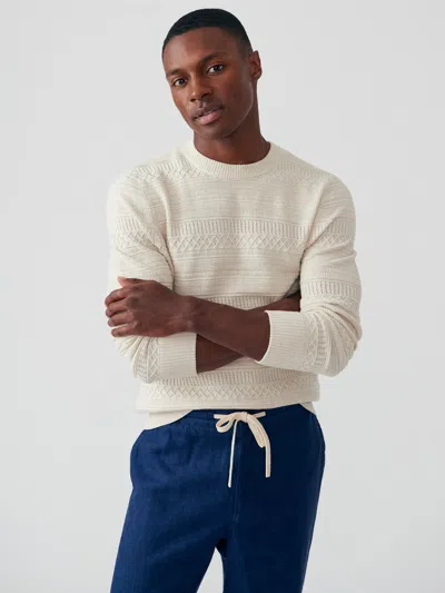 J.mclaughlin Men's Guernsey Sweater Oatmeal In Multi