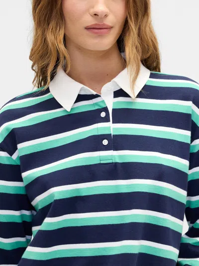 Gap Factory Oversized Stripe Rugby Polo Shirt Shirt In Blue