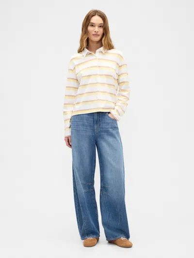 Gap Factory Oversized Stripe Rugby Polo Shirt Shirt In Animal Print