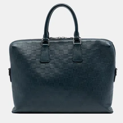 Pre-owned Louis Vuitton Blue Damier Infini Porte Documents Jour