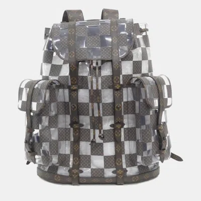 Pre-owned Louis Vuitton Monogram Chess Christopher Mm Backpack In Brown