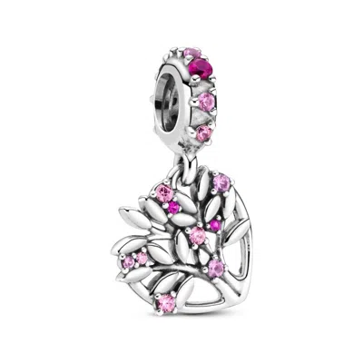 Pandora Women's Heart Family Tree Dangle Charm In Pink In Metallic