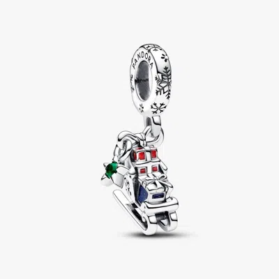 Pandora Christmas Sleigh Dangle Charm In Silver In Metallic