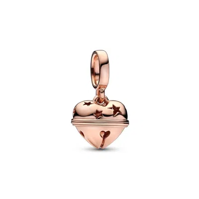 Pandora Women's Heart Bell Plated Dangle Charm In Rose Gold In Gold