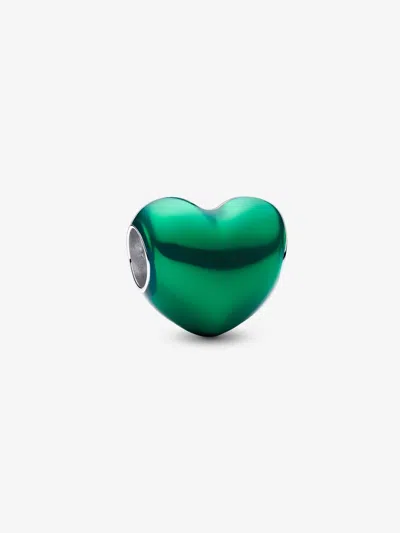 Pandora Women's Metallic Heart Charm In Green In Green