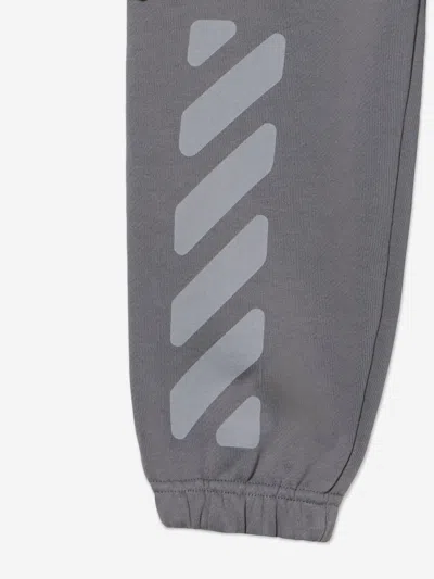 Off-white Boys Garment Dyed Cargo Joggers In Gray