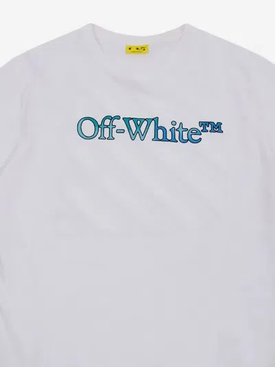 Off-white Kids Diagonal Watercolour T-shirt In White