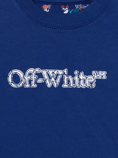 Off-white Baby Boys Big Bookish Crackle T-shirt In Blue