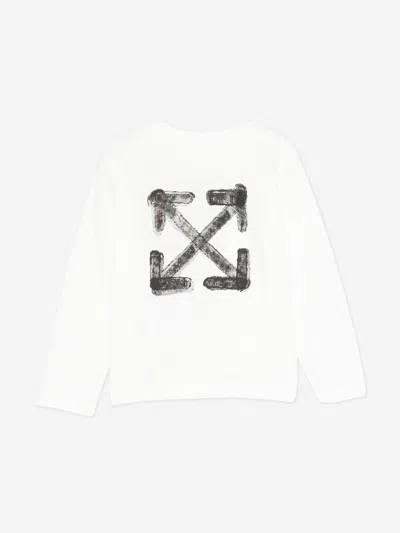 Off-white Baby Boys Arrow Sponge Long Sleeve T-shirt In White