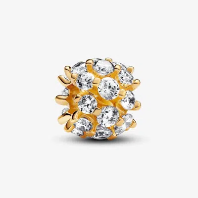 Pandora Sparkling Round Charm In Gold