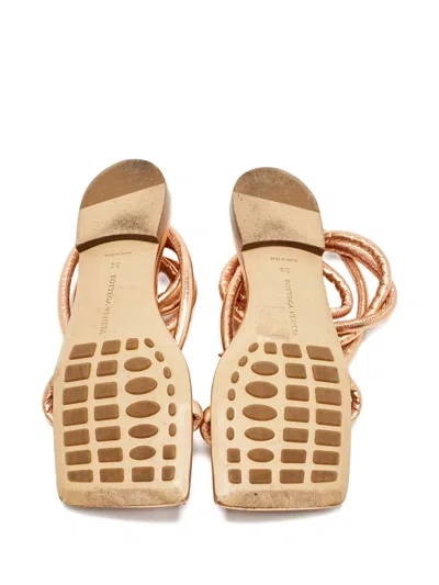 Pre-owned Bottega Veneta Adam Knotted Strap Sandals In Gold