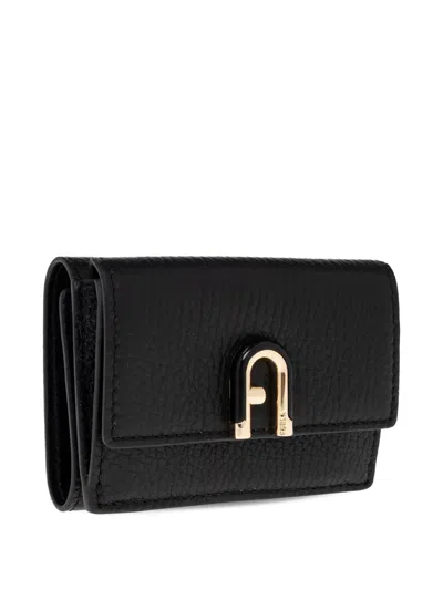 Furla Idea Small Logo-plaque Wallet In Black