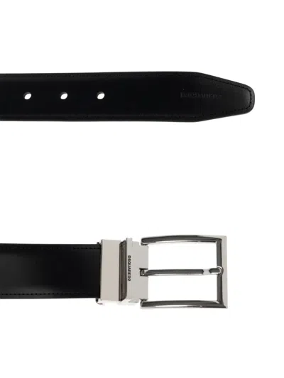 Dsquared2 Logo-buckle Belt In Black