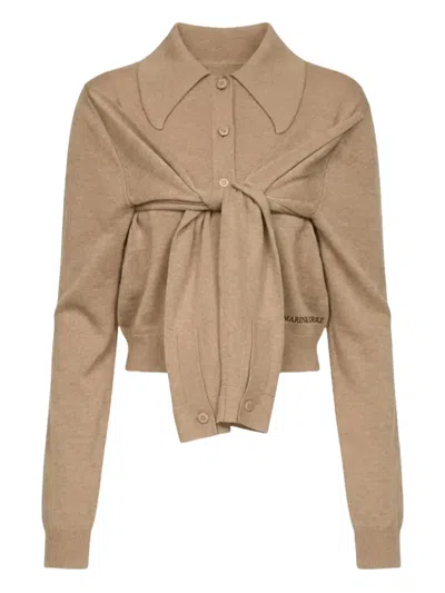 Marine Serre Wrapped Hybrid Cardigan In Neutral