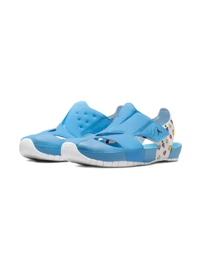 Jordan Air  Flare Closed-toe Sandals In Blue