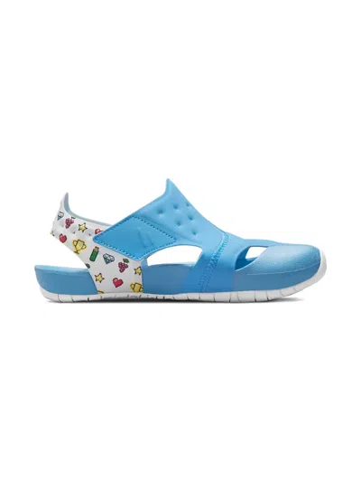 Jordan Air  Flare Closed-toe Sandals In Blue