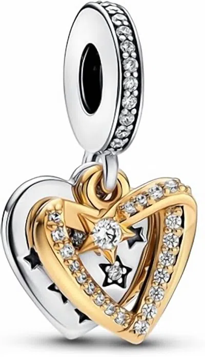 Pandora Women's Shooting Hearts Dangle Charm In Gold In Gold