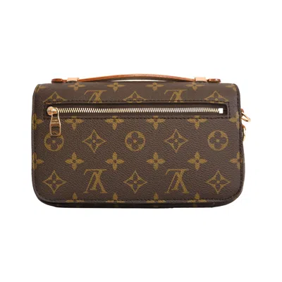 Pre-owned Louis Vuitton Monogram East West Pochette Metis Brown