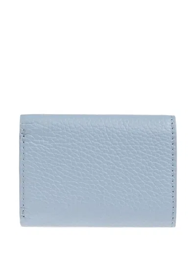 Furla Logo-plaque Leather Wallet In Blue