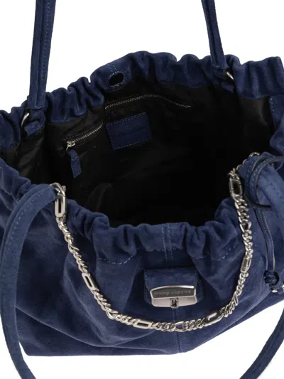 Marc Jacobs Chain-detail Suede Tote Bag In Blue