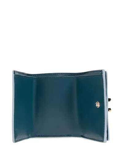 Furla Logo-plaque Leather Wallet In Blue