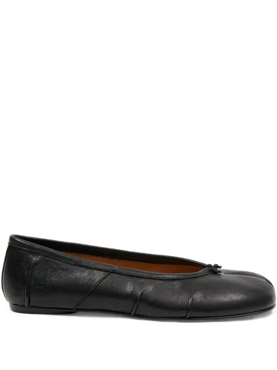 Maison Margiela Tabi Leather Split-toe Ballerina Flats In Black