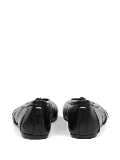 Maison Margiela Tabi Leather Split-toe Ballerina Flats In Black