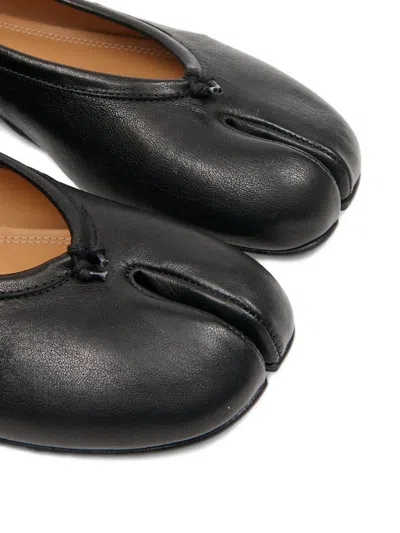 Maison Margiela Tabi Leather Split-toe Ballerina Flats In Black