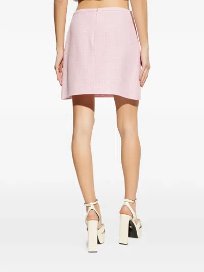 Versace Check-pattern Mini Skirt In Pink