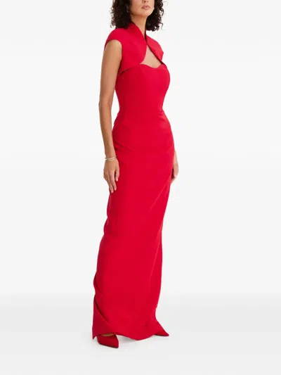 Moos Studio Sweatheart-neck Maxi Dress In Red