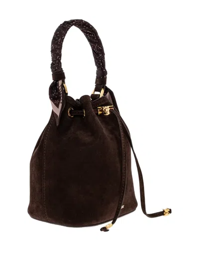 Amiri Micro Ma Drawstring Bucket Bag In Brown