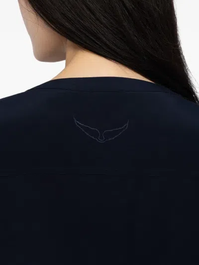 Zadig & Voltaire Torny V-neck Blouse In Blue