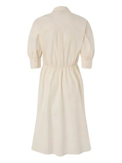 Pinko Wrap Dress Knee Length Puff Sleeves In Neutral